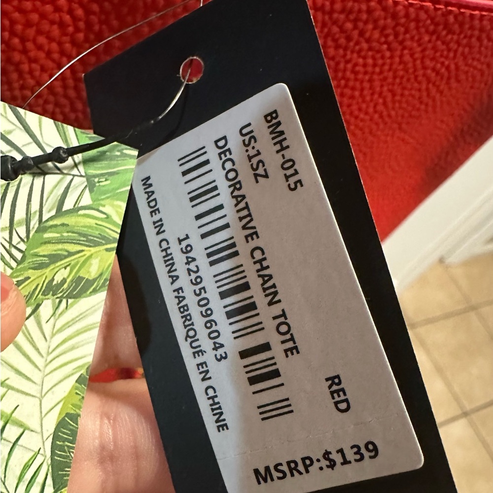 Badgley Mischka Red Vegan Leather Chain Tote Bag – NWT ($139 MSRP) - Picture 6 of 6